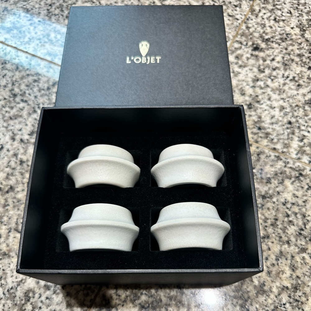L'Objet Porcelain Terra Napkin Rings Set of 4